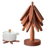 Dessous de Plat Arbre de Noël,Décorations De Noël Résistantes À La Chaleur | Dessous de Plat Naturels avec Support - pour Bureau Maison Salon Chambre Salle à