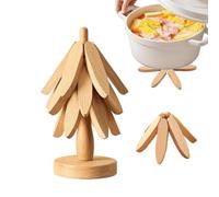 Dessous-De-Plat Arbre en Bois sous-Verre Résistant À La Chaleur Décor De | Set De Dessous De Plat Bois Arbre Fêtes pour Plan de Travail Casseroles Poêles Bol Théière Assiette Table à Manger M