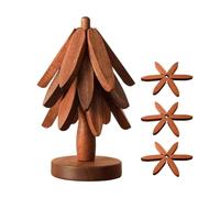 Dessous De Plat Arbre sous-Verres Pliables Naturels | Trivets Sapin De Noël Pour Plats Chauds pour Plan de Travail Casseroles Poêles Bol Théière Assiette Table à Manger Maison de