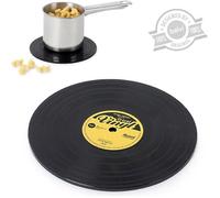 Balvi Dessous-de-Plat Vinyl Couleur : Noir en Forme de Vinyle Silicone 15 cm