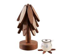 Dessous de plat en bois pour plats chauds | Tapis de table en bois anti-brûlure pour théière, casseroles chaudes, comptoirs