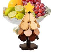 Dessous de plat en bois pour sapin de Noël - Décoration de table - Support de théière - Protection de table pour comptoir, cuisine, maison, restaurant, salle à manger
