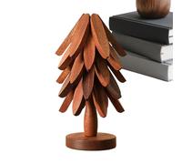 Dessous De Plat en Bois Sapin | Dessous De Plat Forme De Sapin De Noël | Ensemble De Dessoús De Verre Et De Płat en Bois | Décoration De Table pour La Maison Et Le Restaurant