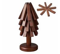Dessous de plat en forme d'arbre - Dessous de verre en bois de 30 cm | Tapis pliable pour casseroles chaudes : protection de résistante à la chaleur, dessous de verre multicouche, table
