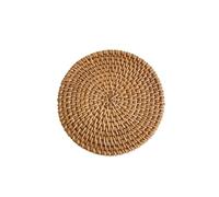Dessous De Plat en Osier Tapis de Table en rotin, napperon Rond for la Maison et Le Bureau, Coussin Tasse à café, sous-Verres isolants tissés Main, décor dîner(8cm)