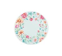 Dessous de plat rond en verre - Motif floral pastel - Cadeau de cuisine - Planche à découper texturée avec pieds antidérapants - 20 x 20 cm