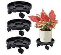 Dessous de Pot de Fleur à roulettes 3 Pièces, Porte Plante à roulettes 30cm, Soucoupe Pot Fleur à roulettes, Charge 50kg, Intérieur et Extérieur