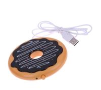 Dessous de Verre Chauffant USB Forme Beignet pour Tasses et Verres | Maintient la Température des Boissons, Alimentation de Bureau, Plastique, Étudiants, Amateurs de Café, Usage Professionnel