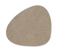 Dessous de verre CURVE HIPPO 11 x 13 cm, chaud gris, cuir, LIND DNA