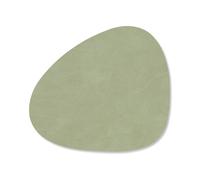Dessous de verre CURVE NUPO 11 x 13 cm, olive vert, cuir, LIND DNA