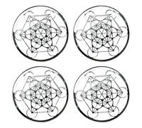 Dessous de verre en bois ou plexigglass 10 cm en lot de 2, 4, 6 fleurs de vie, arbre de vie, Métatron, lotus, main de Fatma, OM ou Aum, décoration spirituelle