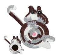 Dessous-de-Verre en Crochet pour Chat en Forme de Dos de Chat, sous-Verre pour Amoureux des Chats, Coussin pour Tasses, Tapis décoratif pour Table