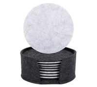 Dessous De Verre En Feutre Gris, 8 Pièces, Rond, Tasse À Café, Antidérapant, Avec Support, Napperons De Table, Décoration De Table À La Maison