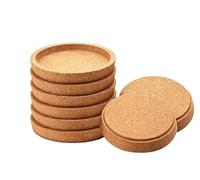 Dessous de Verre en Liège Rond 10cm avec Rebord Montantsous Verre Absorbant et Résistant à la Chaleur, sous Bock pour Tasses et Bar, Protection de Table Réutilisables pour la Maison, Bureau, Bar