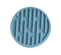 Dessous de verre en silicone résistant à la chaleur antidérapant - 10 cm - Rond - Gris (bleu)