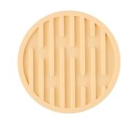 Dessous de verre en silicone résistant à la chaleur antidérapant - 10 cm - Rond - Gris (jaune)