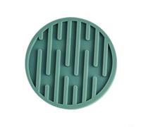 Dessous de verre en silicone résistant à la chaleur antidérapant - 10 cm - Rond - Gris (vert)