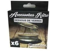 Dessous de verres - LOVE THAT RECORD - Set de 6 - Noir - Rétro - Plastique résistant - Musique