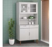 Dessus de buffet MOLDE Blanc 90x35x100 cm Bois massif de pin - Cadre durable - design élégant(7106)