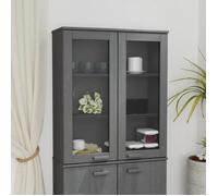 Dessus de buffet - MOTHINESSTO - HAMAR - Bois de pin massif - Gris foncé - 85x35x100 cm