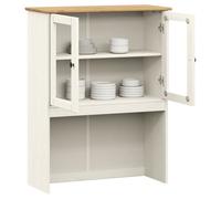 Dessus de commode en bois massif - vidaXL - 78x30x100 cm - Blanc - Bois de pin massif - Portes en verre