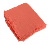 Dessus de lit 180x250 cm BREHAT 100% gaze de coton orange corail