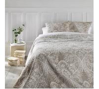 Dessus de lit 2 taies ""Marie"" beige 260x240cm - Atmosphera createur d'interieur