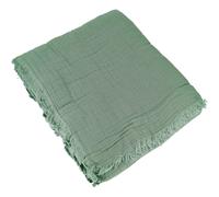 Dessus de lit 230x250 cm BREHAT 100% gaze de coton vert lichen
