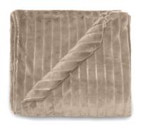 Dessus de lit 260x230 cm HERMINE fausse fourrure beige Naturel