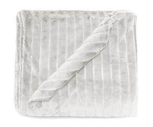Dessus de lit 260x230 cm HERMINE fausse fourrure blanc Neige
