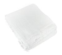 Dessus de lit frange 180x250 cm BREHAT 100% gaze de coton blanc