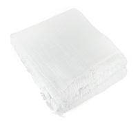 Dessus de lit frange 230x250 cm BREHAT 100% gaze de coton blanc