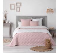 Dessus de Lit Matelassé Mellow 80x180cm Rose & Blanc