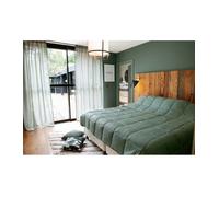 Dessus de lit matelassé ""Sirocco"" - Taille: 150x150cm - Coloris: Vert sauge