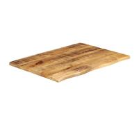 Dessus de Table Bois Mango 80x60x3,8 cm pour Bord Rustique | Bois de manguier massif, bordure rustique, utilisation universelle, facile à nettoyer