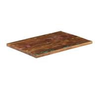 Dessus de Table en Bois Massif Rectangulaire 90x70x1,5 cm Recy ois récupéré teck manguier pin hêtre, fait main, design rustique, entretien facile, pièce unique