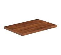 Dessus de Table Rectangulaire en Bois Massif Recyclé 80x70x2,5 cm | Bois récupéré teck manguier pin hêtre, fait main, design rustique, surface facile à nettoyer, usage maison ou commercial