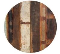 Dessus de table rond 70 cm 15 16 mm Bois de récupération Multicolore G