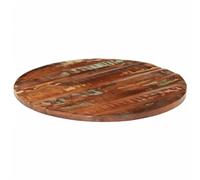 Dessus de Table Rond en Bois Recyclé 70 cm pour Rénovation | Plateau massif récupéré, teck manguier pin hêtre, fait main, nettoyage humide facile, style rustique