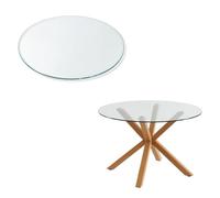 Dessus De Table Ronde En Verre Trempé Tableau De Table 50 60 70 80 100cm | Dessus De Table 1/4" Dessus En Verre De Tables Basses À Bord Biseauté Trempé Épais(50cm(20in))