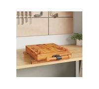 vidaXL Plateau d'établi avec étau en bois massif acacia 52x44x9,5 cm