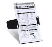 Destination Departure Pilot Kneeboard - Planche d'écriture pilote en aluminium - 14 x 20 cm - Clip en métal et porte-stylo pratique - Sangle élastique confortable