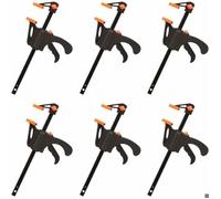 Déstockage Lot de 6 Serre-joints en Forme de F, Serre Joint avec Serrage Rapide et Facile, Outils à Main pour Menuiserie, Porte en
