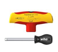 Wiha Tournevis dynamométrique avec manche en T TorqueVario-S T electric Couple limité à réglage variable (43177) 5-14 Nm, 6 mm