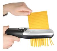 Destructeur de Documents Électrique Portatif, Broyeur Papier Rapide, Alimentation Pile/USB, 26 x 8 CM (Gris et Noir) .