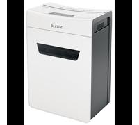 Destructeur de Documents Leitz 80920000 Gris/Blanc, Coupe Croisée P-4, 10 Feuilles, Panier 18L, Anti-Bourrage, Détruit Agrafes/Trombones, 351x204x355mm