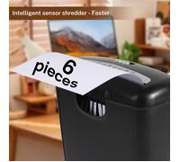 Destructeur de Papier, Destructeur de Documents, pour Maison et Bureau, Broyeur Papier, Portable 6 Feuilles - 10 Litres - Noir