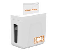 Destructeur de papier ultra silencieux de 38 dB pour un usage domestique, déchiqueteuse à coupe croisée de 6 feuilles, compacte et robuste avec poubelle extractible de 10 L, prend en charge un usage