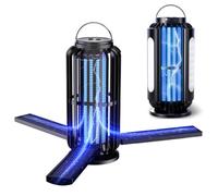 Destructeur d'insectes d'extérieur avec 3 panneaux solaires, pour intérieur et extérieur, 3600 mAh pour jardin