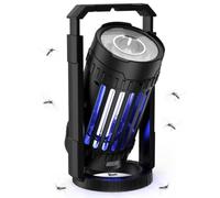 Destructeur d'insectes électrique - 4200 V - UV - Piège à moustiques avec lumière LED - Piège à Mouches - 4000 mAh - Rechargeable par USB - Piège à Insectes - Efficace 100-130 m² (Noir)